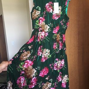 Floral Green Emerald Dress
